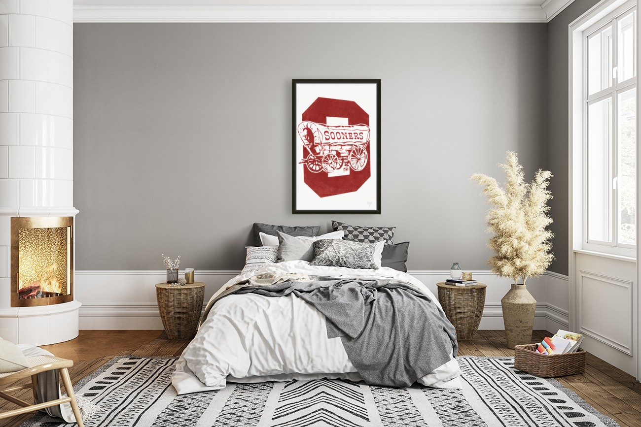1983 Oklahoma Sooners Throwback Art Reproduction