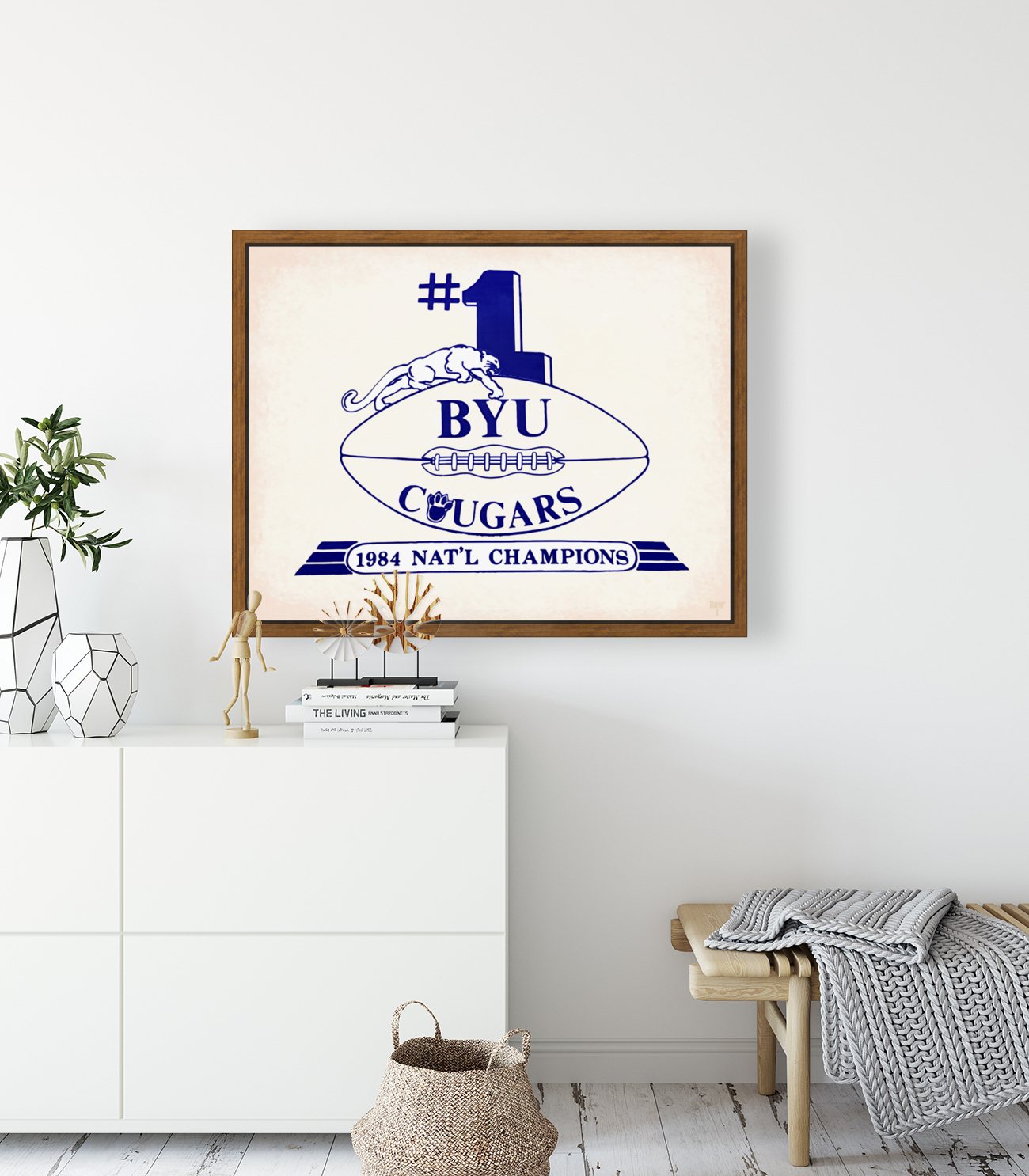 1984 BYU Football National Champions Art Reproduction
