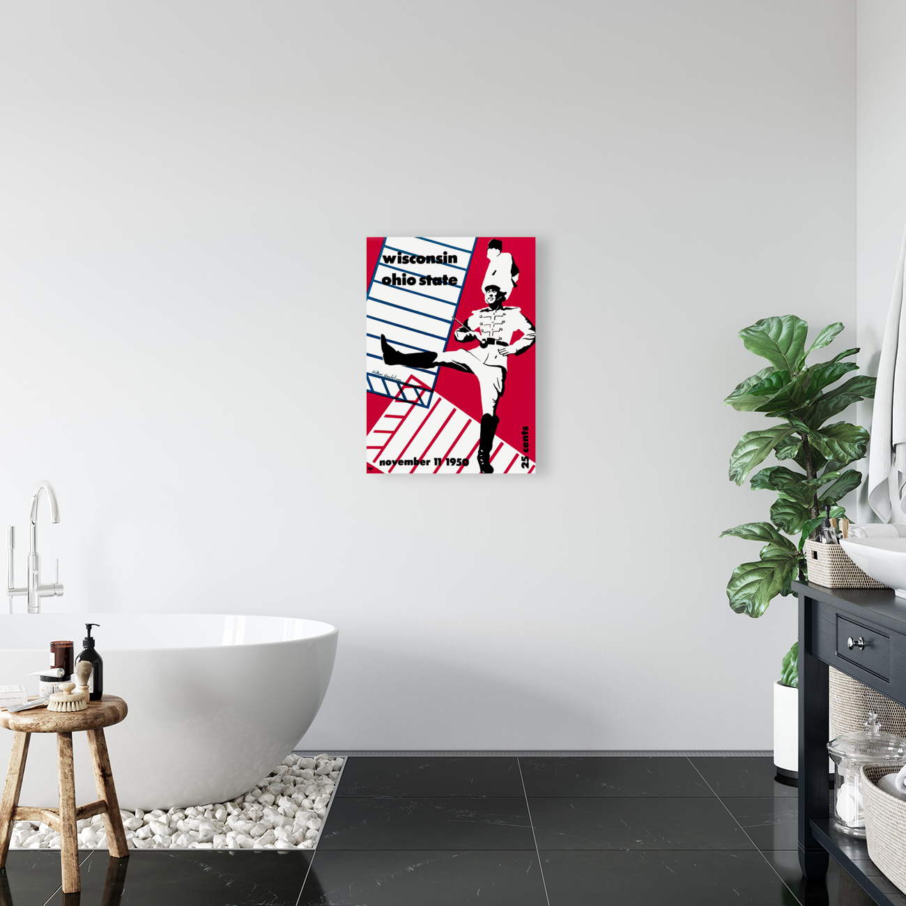 1950 Wisconsin vs. Ohio State Football Program Art Reproduction