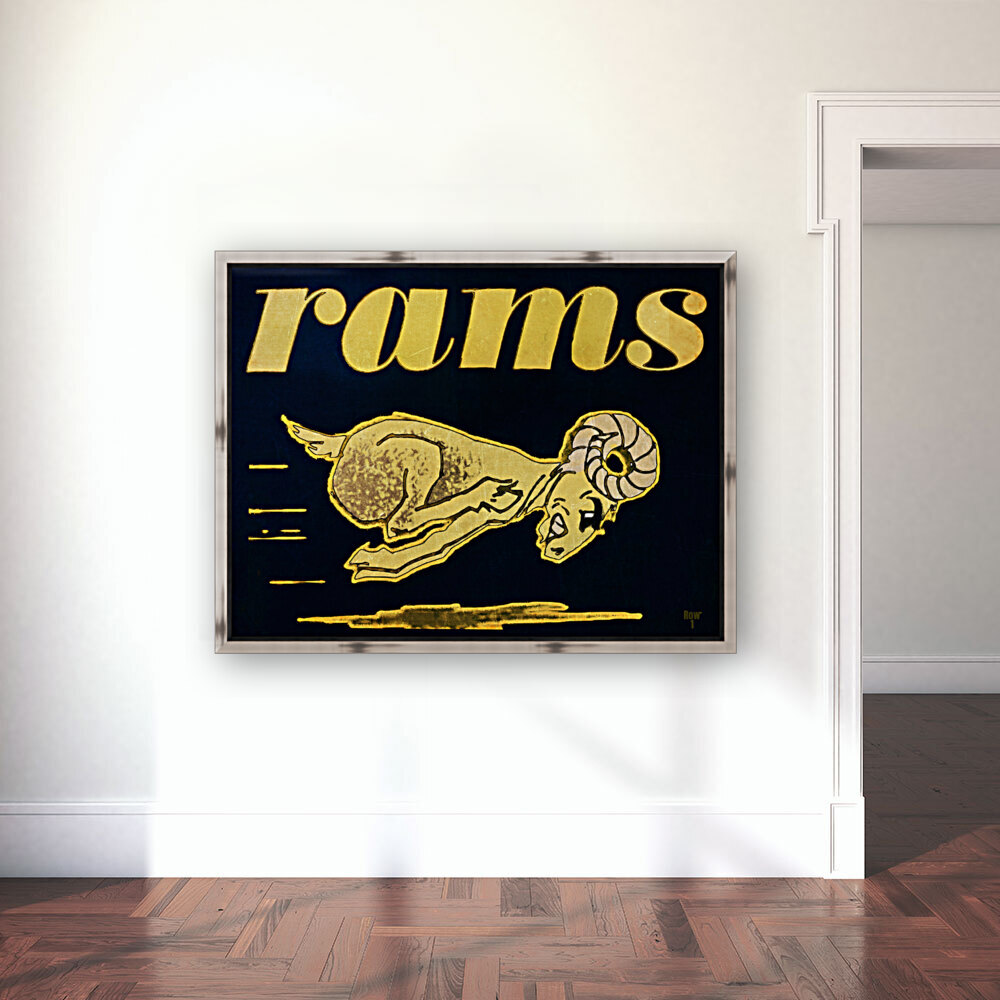 Sixties Rams Throwback Art Reproduction