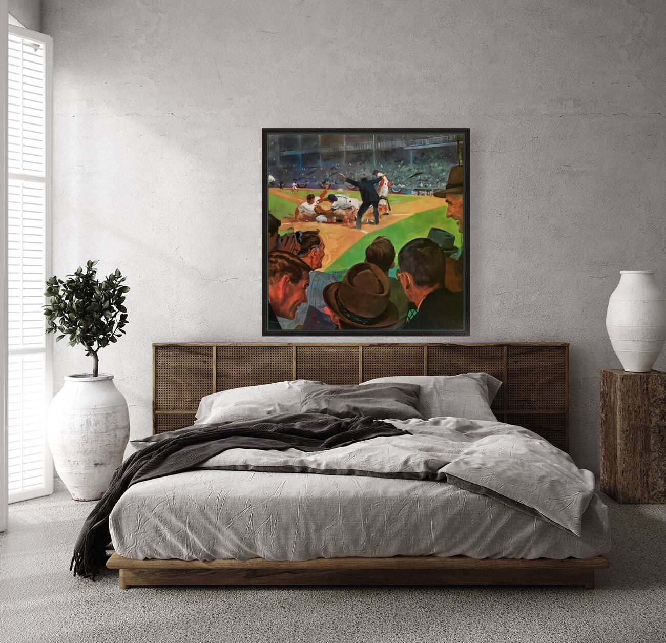 Home Plate Action Baseball Art Reproduction