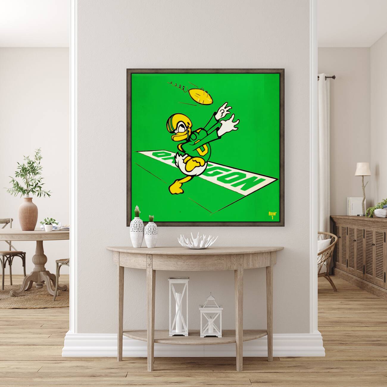 Oregon Duck Throwback Cartoon Art Reproduction