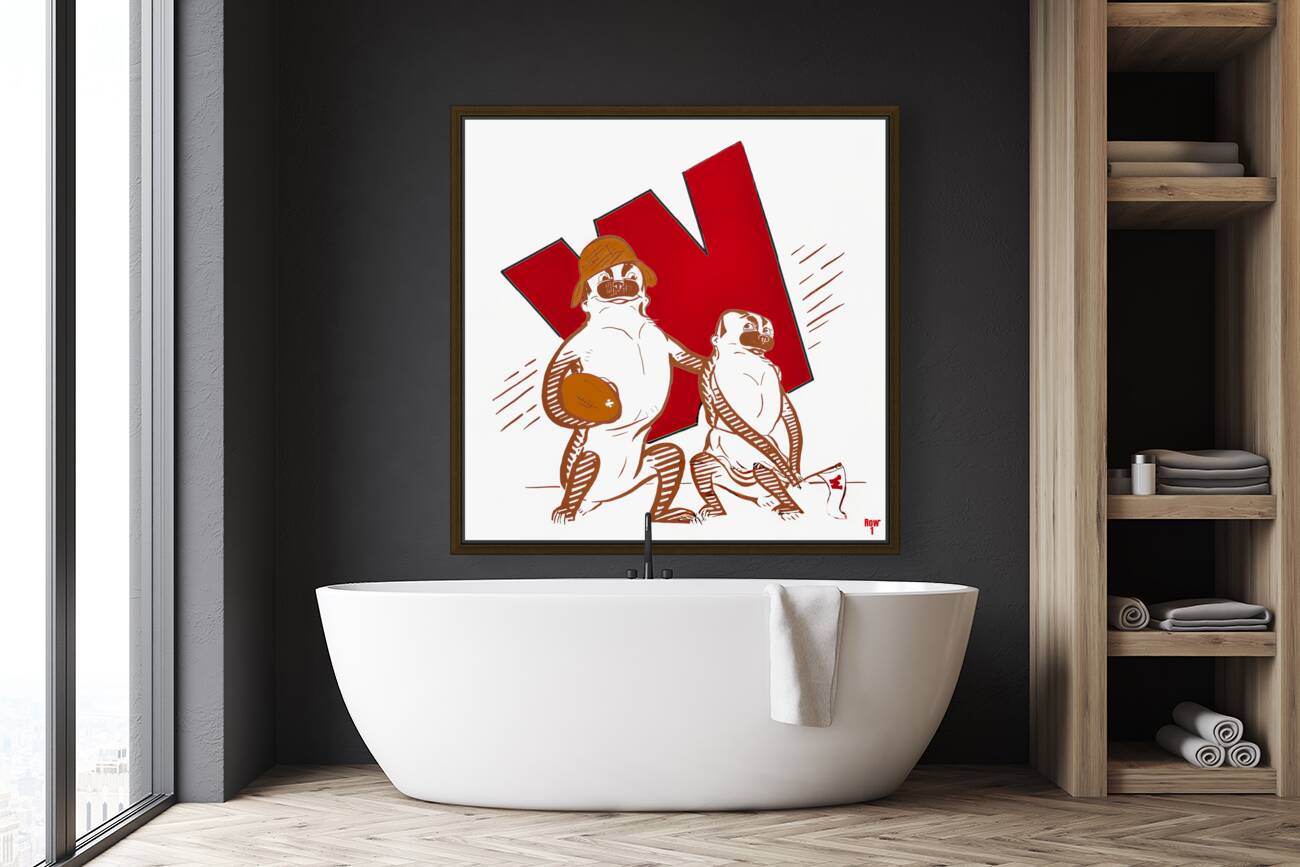 Benny and Beulah Wisconsin Badger Art Reproduction