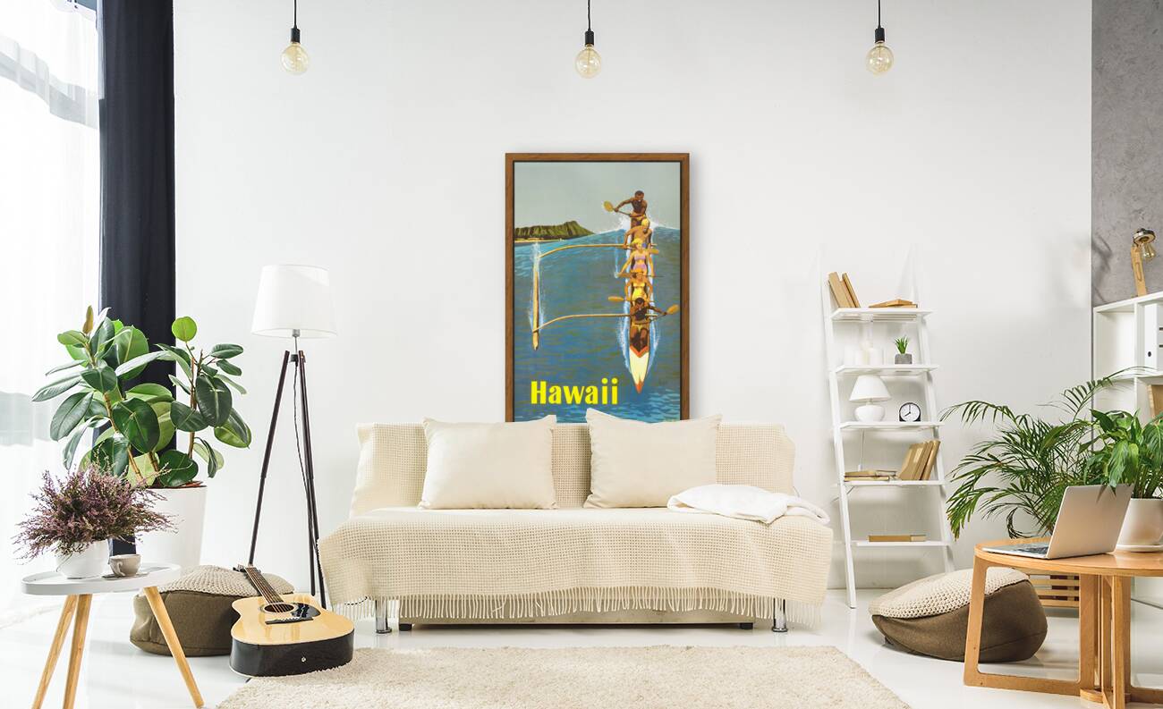 1960 stanley galli hawaii travel poster Reproduction