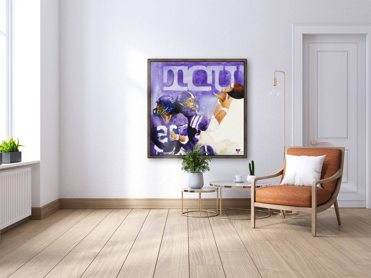 vintage tcu art football players Reproduction