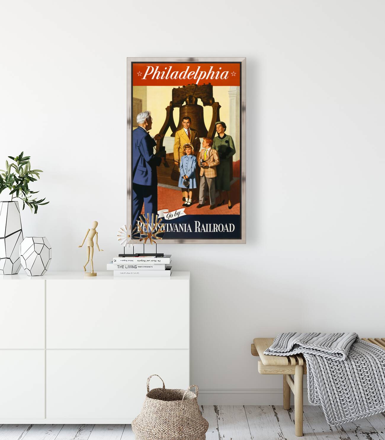 1955 philadelphia railroad train poster Reproduction