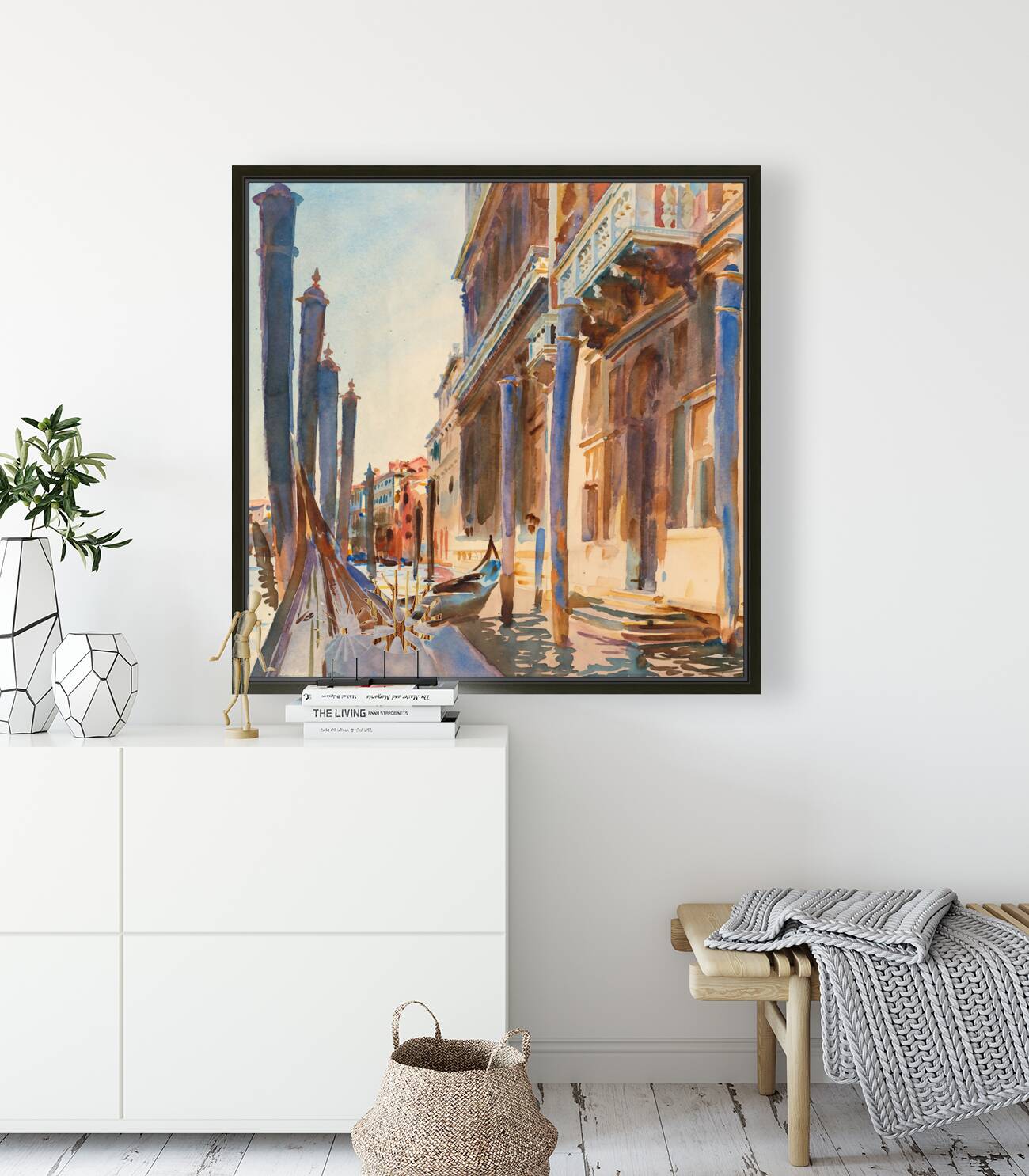 sargent gondola moorings on grand canal Reproduction