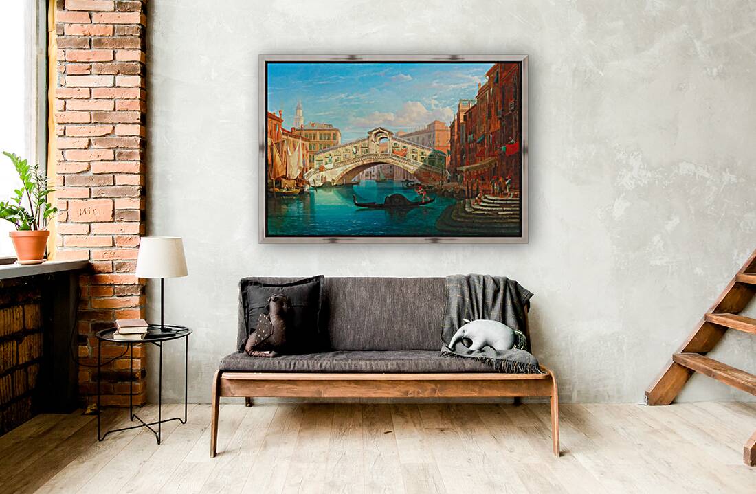 venice rialto bridge gustaf wilhelm palm Reproduction