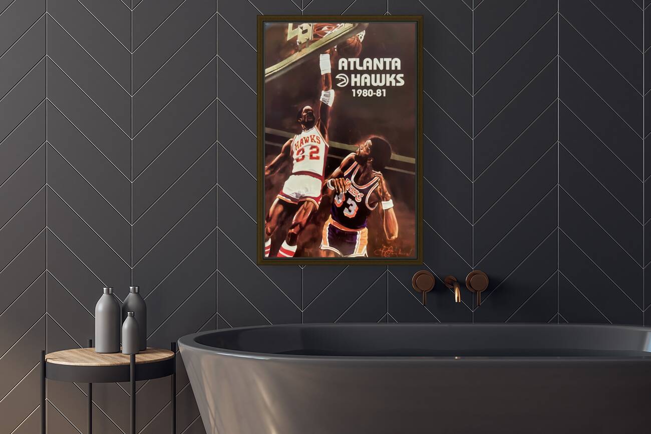 atlanta hawks throwback art Reproduction