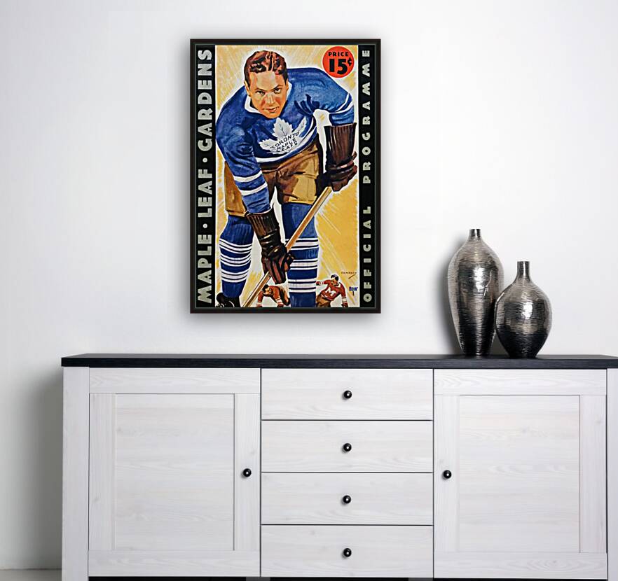 1938 toronto maple leafs hockey program art Reproduction