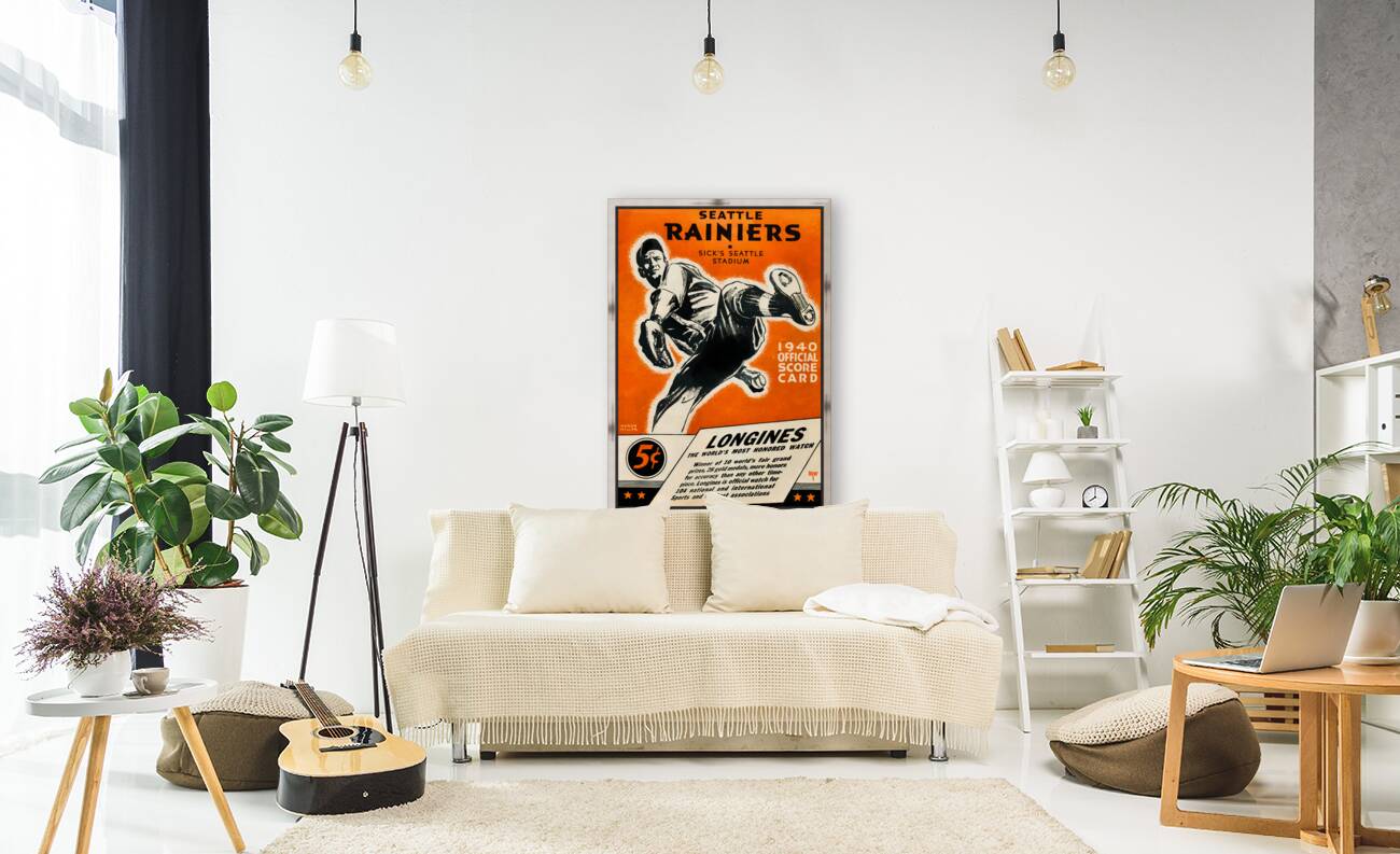 1940 Seattle Rainiers Baseball Scorecard Art  Reproduction