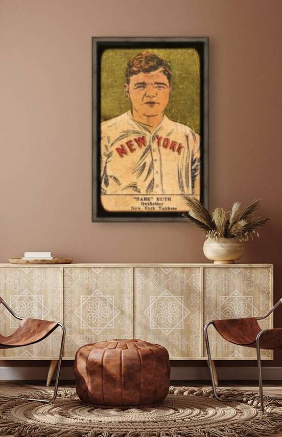 1923 Babe Ruth Baseball Card Remix Wall Art by Row One Brand