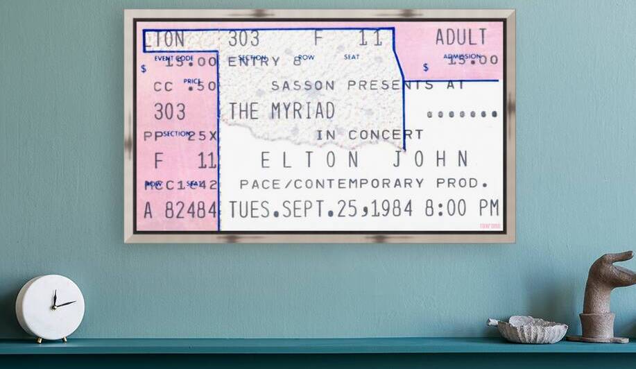 1984 Elton John Concert Ticket Wall Art by Row One Brand