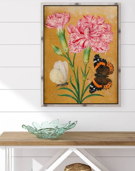 Paintings of Flowers Butterflies and Insects Circa 1550 by Row One Brand