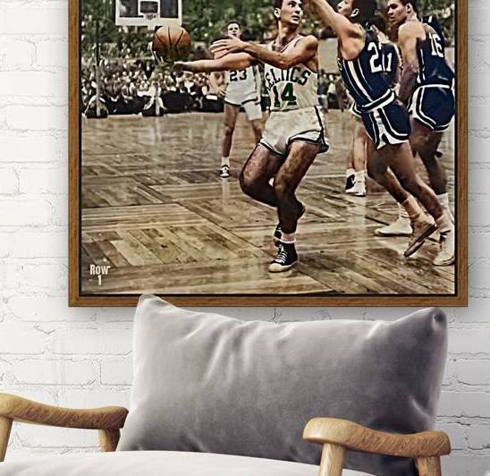 Celtics Cousy Hook Shot Art by Row One Brand