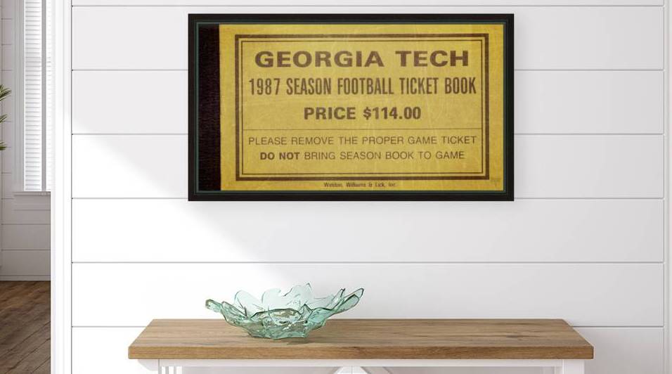 Fathers Day Gifts 2024 | 1987 Georgia Tech Football Season Ticket Booklet Art by Row One Brand
