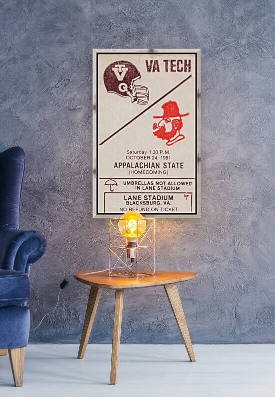 1981 Virginia Tech vs. App State Football Ticket Art by Row One Brand