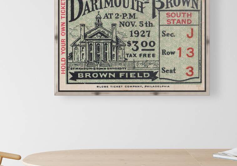 1927 Dartmouth vs. Brown Football Ticket Art by Row One Brand