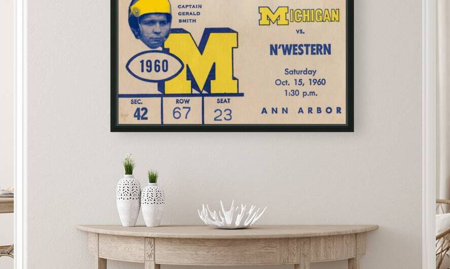 1960 Michigan vs. Northwestern Football Ticket Art by Row One Brand