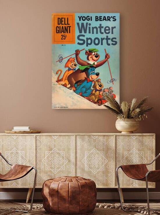 1961 Yogi Bear Winter Sports Comic Book Art by Row One Brand