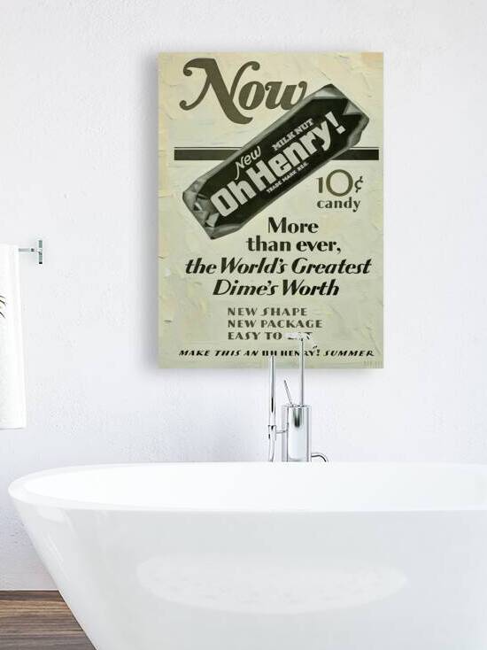 1927 oh henry candy bar ad by Row One Brand