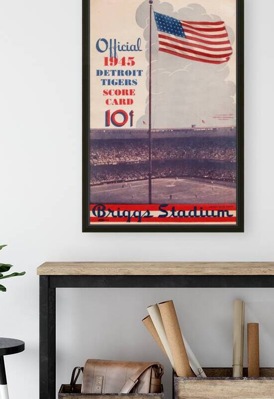 1945 Detroit Tigers Score Card Art by Row One Brand