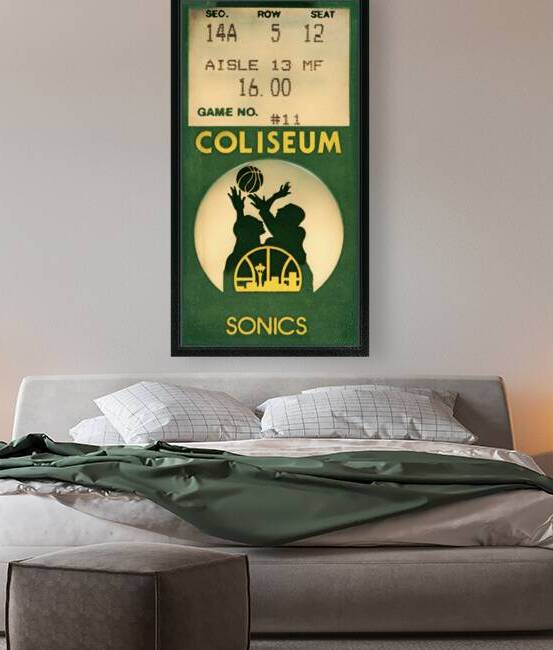1980s Seattle Supersonics Ticket Remix by Row One Brand