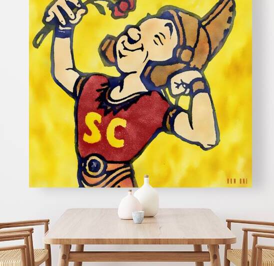 Vintage USC Rose Bowl Cartoon Art by Row One Brand