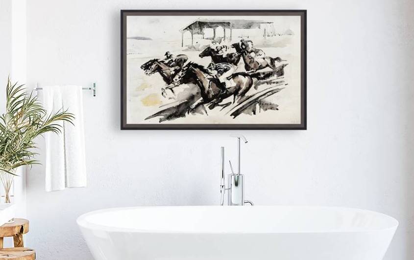 1930 horse racing art remix Reproduction