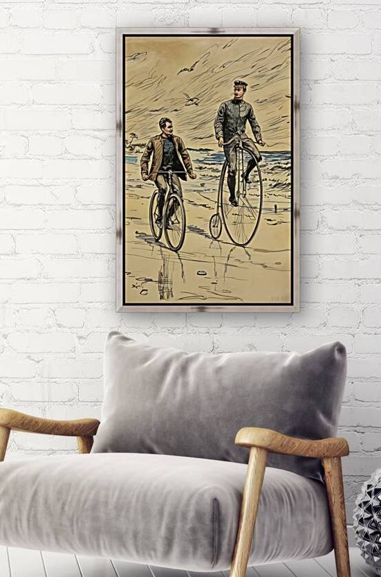 1920s Beach Bicycle Art by Row One Brand