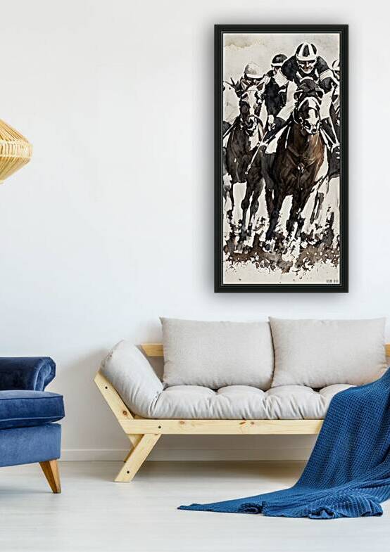 Race to Win: 1974 Horse Racing Art by Row One Brand
