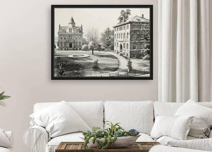 Early 1900s West Virginia Campus Art by Row One Brand