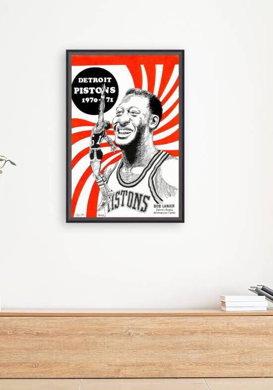 1970 Bob Lanier Detroit Pistons Art by Row One Brand