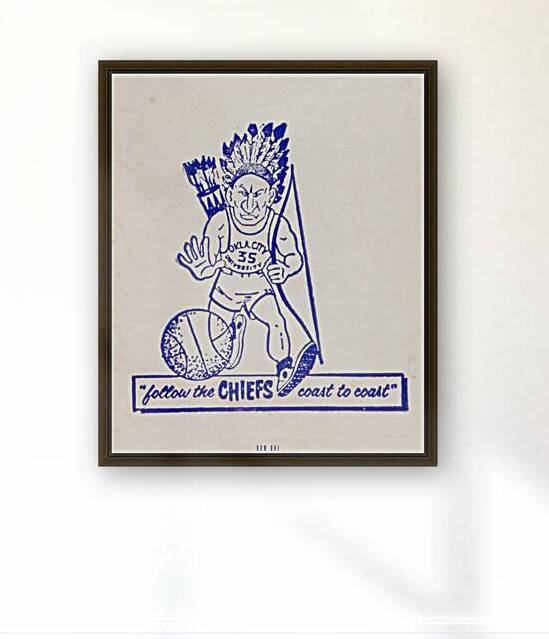 1957 Oklahoma City University Chiefs Basketball Art by Row One Brand