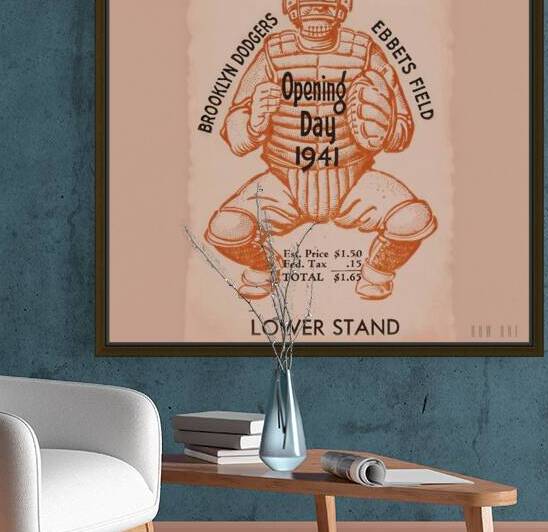 1941 Brooklyn Dodgers Opening Day Ticket Wall Art by Row One Brand