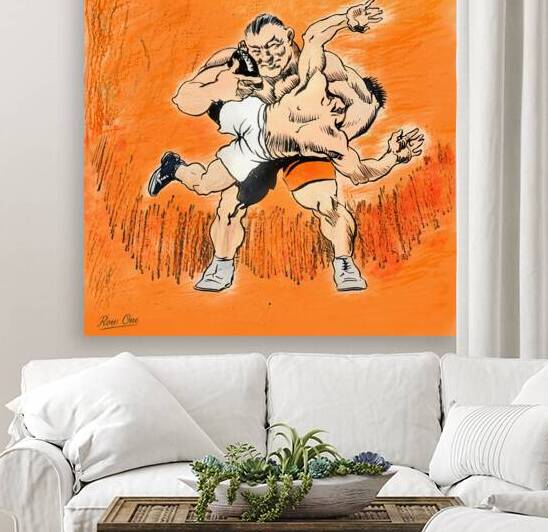 1920s Oklahoma A&M Wrestling Art by Row One Brand