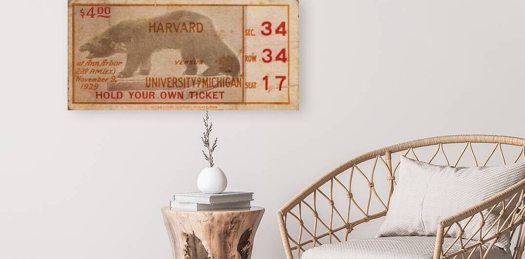 1929 Harvard Crimson at Michigan Wolverines by Row One Brand