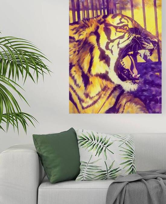 Vintage LSU Mike the Tiger Art by Row One Brand