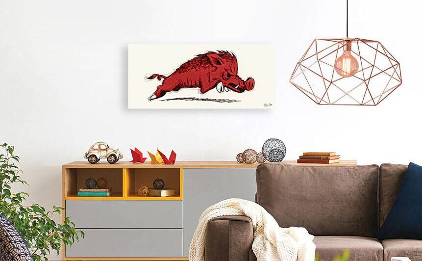 Vintage 1920s Arkansas Razorback Art by Row One Brand