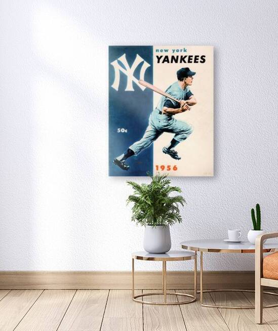1956 New York Yankees Baseball Art by Row One Brand
