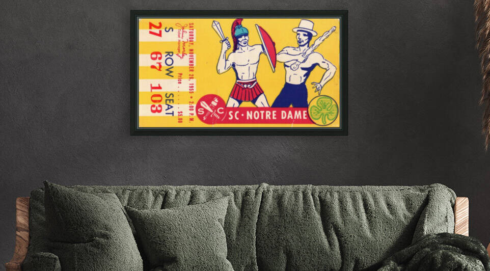 1955 USC vs. Notre Dame Football Ticket Art Reproduction