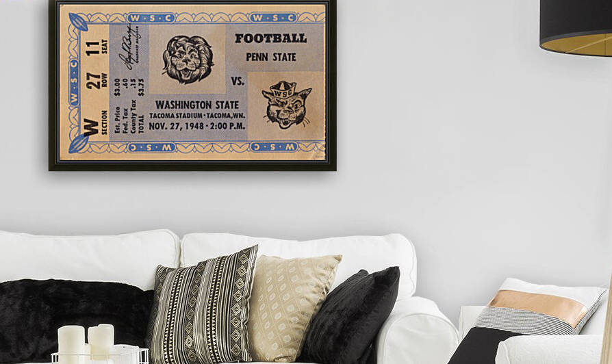 1948 Penn State vs. Washington State Football Ticket Art  by Row One Brand