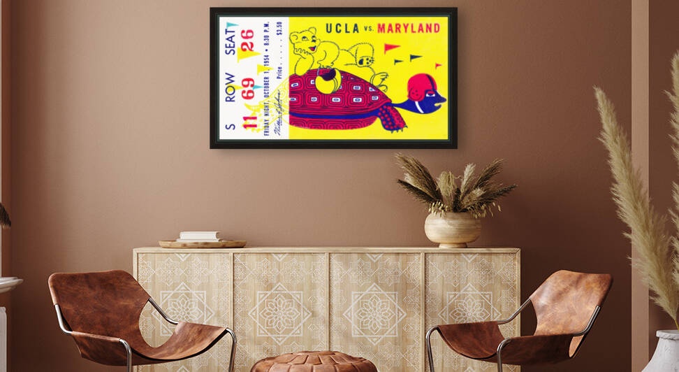 1954 Maryland vs. UCLA Football Ticket Art by Row One Brand