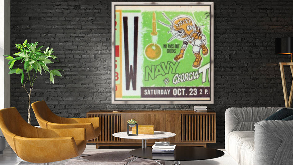 1965 Navy vs. Georgia Tech Ticket Stub Canvas by Row One Brand