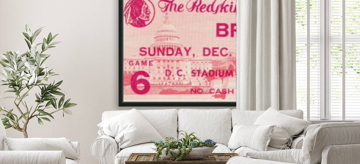 1968 Cleveland Browns vs. Washington Redskins Ticket Art by Row One Brand