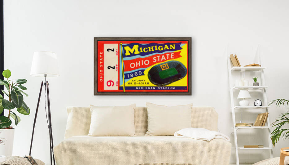 1969 Michigan vs. Ohio State Football Ticket Art by Row One Brand