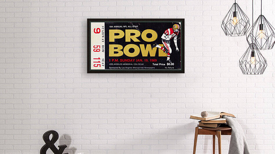 1969 Pro Bowl Football Ticket Art by Row One Brand