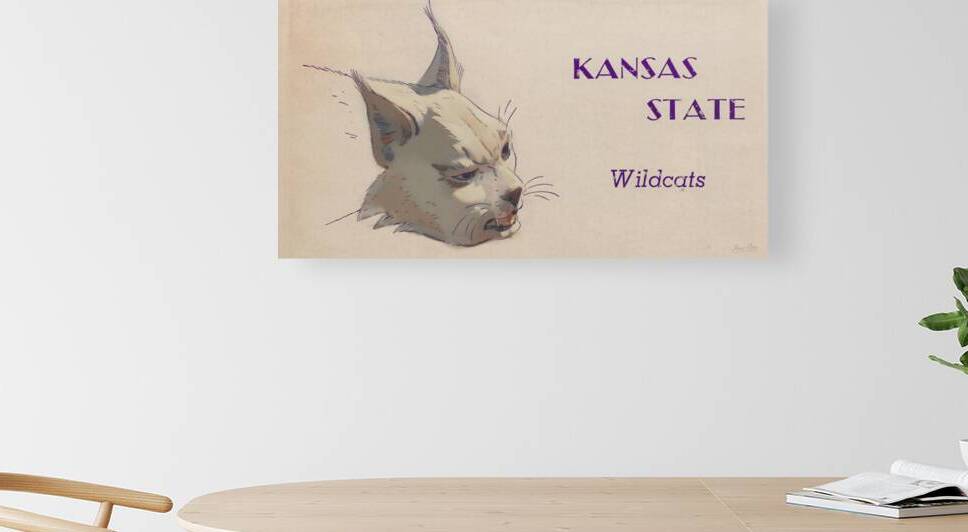 Vintage Kansas State Wildcat Art Remix by Row One Brand