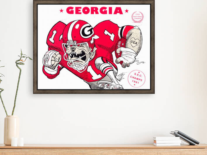 1981 Georgia Bulldogs Jack Davis Print by Row One Brand