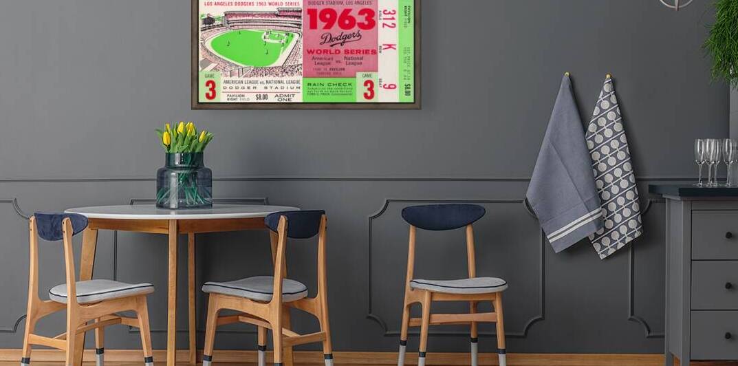 1963 LA Dodgers World Series Ticket Wall Art by Row One Brand